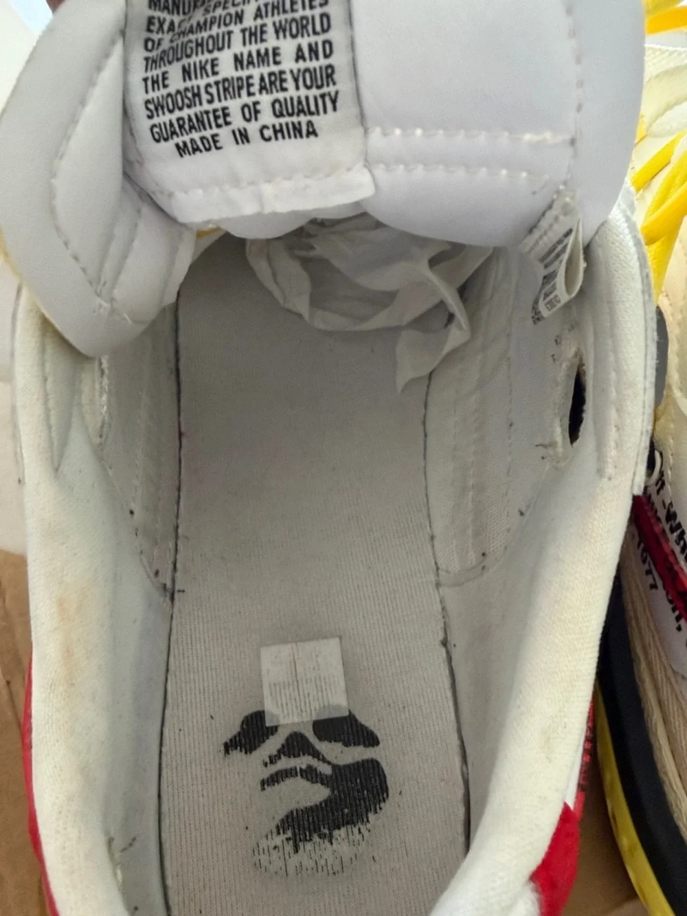 Off White/Nike Blazer Low '77 White Red Yellow Accent Athletic Shoes